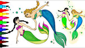 Tired of buying coloring books that your child draws one mark on and is done? Disney Frozen Coloring Book Videos Mermaids Elsa Anna Kids Fun Activities Disney Brilliant Youtube