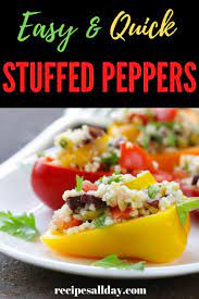 This Recipe For Stuffed Peppers Makes It So Easy To Make Your Own Stuffed Peppers It Offers Three Different Stuffings It Makes For An Unusual Colorful Side D Recipe Peppers