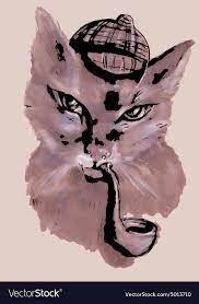 Cat With Tobacco Pipe Royalty Free Vector Image