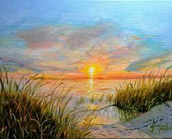 Welcome to the beach!watch me paint a stunning orange sunset on the beach in this new abstract beach art using palette knives! Orange Beach Sunset Painting By Glenda Grubbs