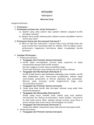 Apabila motivasi tersebut dapat dikelola dengan baik, maka dapat meningkatkan kinerja karyawan perusahaan tersebut. Notulen Motivasi Kerja Pdf