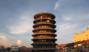 The tower is slanted leftward, similar to the tower of pisa. Teluk Intan More Than Just A Leaning Tower