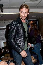 Ryan Gosling And His Dog At Lax Leather Fashion Leather Jacket Outfits Leather Men