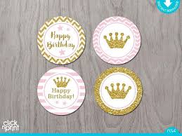 Rose Gold Happy Birthday Cake Topper Printable Pink And Gold Print Yourself Cupcake Toppers Printable Party Circles Glitter Party Decoration Birthday Cupcake Toppers Princess Any Age Invitaciones De Cumpleanos De Minnie Mouse Decoracion Cumpleanos Adultos Decoracion De Cumpleanos