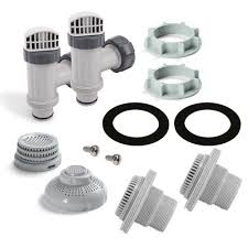 Intex 1 5 Inch Above Ground Pool Blue Inlet Outlet Strainer Fittings Set 26073rp In Ground Pools Plungers Intex