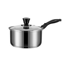 Wenjun Stainless Steel Saucepan With Glass Lid Handy Pot Milk Cookware Complex Bottom 6 Inches Small Pot Cooking Pot Nonstick Gas Cooking Pot Cookware Saucepan