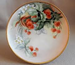 Haviland Limoges Hand Painted 34 Strawberries 34 Motif Plate Painting Glassware Porcelain Painting Hand Painted Porcelain