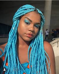Medium Black And Blue Box Braids Box Braids Hairstyles For African American Black Women And White Women Box Braids Medium Box Braids Short Box Brai Hair Styles Box Braids Colored Box Braids