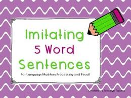 Sentence Imitation Freebie Word Sentences Speech And Language Sentences