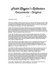 No further details have been released about the condition of the. Faith Clayton S Copied Plats Old Pendleton District Chapter