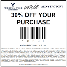 The gift card can be redeemed for merchandise. 30 Off At American Eagle Outfitters Aerie Factory Locations Or Online Via Promo Code 483689l1 Coding Promo Codes Coupons For Free Items