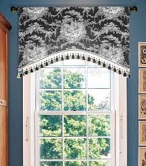 Black And White Valance Curtains Arched Rod Pocket Valance Kitchen Window Treatments Black And White Valance Window Valance