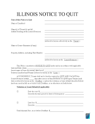 free illinois eviction notice forms il notice to quit formspal
