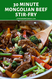 Mongolian Beef Stir Fry Made In 30 Minutes Life Made Simple Recipe In 2020 Beef Stir Fry Mongolian Beef Stir Fry