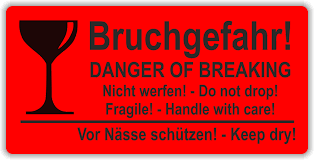 Vorsicht zerbrechlich zum ausdrucken dhl : Etikett Bruchgefahr Vor Nasse Schutzen Als Aufkleber