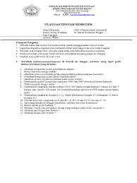 Contoh soal tdo kelas 10 semester 2. Soal Uts Tdo