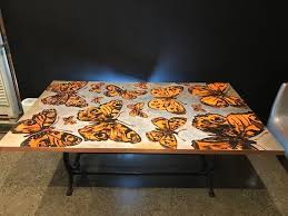 Red lacquer oriental desk with hand painted chinoiserie landscape. Computer Desk Computer Desks Home Office Furniture Office Desks