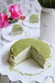 Japanese Matcha Green Tea Mille Crepe Cake A No Bake Dessert Indulge With Mimi Recipe Crepe Cake Green Tea Crepe Cake Cake