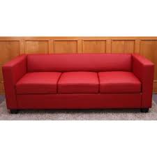 Beispielbild, abbildung ähnlich, ohne dekoration , funktion gegen aufpreis erhältlich, zubehör gegen aufpreis erhältlich. 3er Sofa Couch Loungesofa Lille Leder Rot