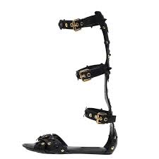Louis Vuitton Black Leather Fleur Gladiator Sandals Size 36