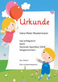 Urkundenvorlagen kostenlos für kinder : Kinderurkunden Zum Selbst Gestalten Und Ausdrucken Urkunden Online De
