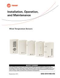 Wired Temperature Sensors Installation Operation And
