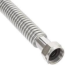 Already have to ditch dug from where old water line ended to just under the home where hot water heater is. Ez Fluid Corrugated Flexible Stainless Steel Hot Water Heater Connector Water Supply Line For Female Iron Water Pipe Fitting 3 4 Inch Fip X 3 4 Inch Fip 24 Inch For Water Softener Water Heater More In Dubai