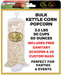 Amazon Com Pops Corn Gourmet Kettle Corn Popcorn Bulk Wholesale 5 Gallons 90 Cups 60 Oz Free Sanitary Scooper 20 Gift Bags Included