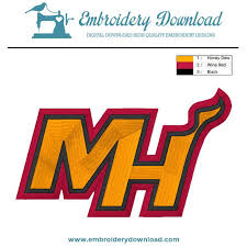 The current status of the logo is obsolete. Logo Miami Heat Mh Stickmuster Zum Download Shop