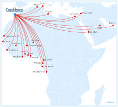 Royal air maroc est le transporteur national du royaume du. Royal Air Maroc Route Map Africa