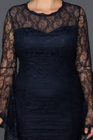 Lacivert Uzun Kol Dantelli Buyuk Beden Abiye Abu031 Elbise Modelleri Moda Stilleri The Dress