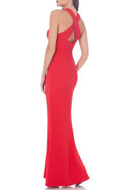 details about js collections cutout ottoman mermaid gown sz 8 red