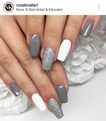 A set of gel nails or a. Pin By Tyerra Smith On Amanon Grey Acrylic Nails Short Acrylic Nails Designs Nails