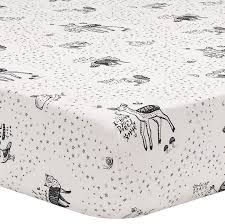 Black And White Crib Sheets Forest Animals Black And White Crib Sheet Animal Baby Bedding Woodland Crib Bedding Boy Animals Black And White