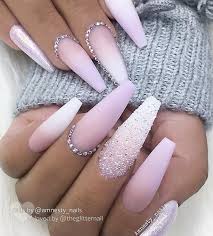 50 Pretty French Pink Ombre And Glitter On Long Acrylic Coffin Nails Design Page 49 Of 53 Latest Fashion Trends For Woman Pink Ombre Nails Pink Acrylic Nails Matte White Nails