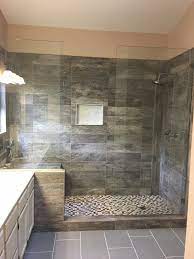 Enjoy a comfortable shower experience with barclay's teak wall mounted slatted shower seat. Large Tile Shower With Double Shower Heads And Bench Seat Large Shower Tile Shower Tile Double Shower