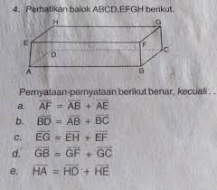 4 Perhatikan Balok Abcd Efgh Berikut Pernyataan Pernyataan Berikut Benar Kecuali A Af Ab Brainly Co Id