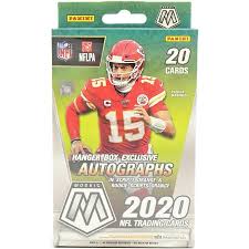 There are exactly 225 cards that are worth 20 dollars or more up to 500 dollars. 2020 Panini Mosaic Football Hanger Box Reactive Orange Parallels Da Card World