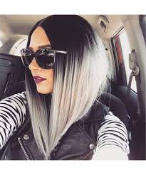 Black And Grey Ombre Hair Bob Black And Grey Ombre Bob Wig For Women Short Straight Full Wig A Ck189ugcn0r In 2020 Grey Ombre Hair Hair Styles Wigs Hair Extensions