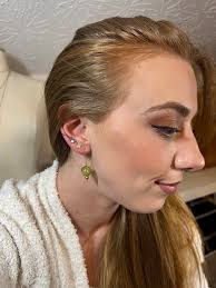 Peridot Green Bubble Blown Glass Earrings