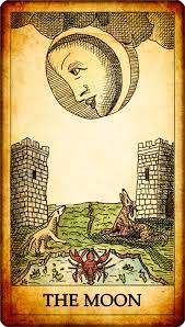 Tarot Moon Xviii Google Search Tarot Cards Art Vintage Tarot Vintage Tarot Cards