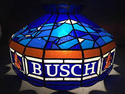 Vintage 1985 Busch Beer Hanging Ceiling Tiffany Style Plastic Lamp Light Collectibles Lamps Lighting Ceiling Fixtures Lamp Light Man Cave Lighting Lamp