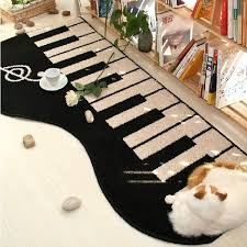 New Black Keyboard Area Rug Piano Music Note Rugs Carpet Giant Piano Floor Mat Rugs On Carpet Funky Rugs Classic Rugs