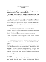Pekerjaan guru bisa memiliki banyak quality time dengan keluarga. Dokumen Serupa Dengan Psikologi Pendidikan