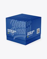 Download Square Matte Box Mockup Half Side View Present Vozeli Com PSD Mockup Templates