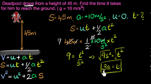 After one second, you're falling 9.8 m/s. Free Fall 1 Body Solved Example Video Khan Academy