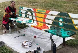 Wooden construction of this bench is very solid and reliable. Memorial Bench Painted By Vancouver Woman To Stay In Park For Now Victoria News