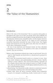 In the humanities, different fields of study concern themselves with different forms of texts. Pdf The Value Of The Humanities