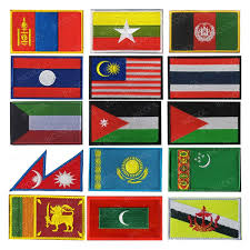 This clipart image is transparent backgroud and png format. Brunei Sri Lanka Maldives Kazakhstan Nepal Palestine Kuwait Thailand Malaysia Laos National Flag Embroidered Patches Flag Badges Wish