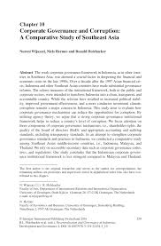 The malaysian code on corporate governance (code) was first issued in march 2000, marked a significant milestone in corporate governance reform in malaysia. Pdf Corporate Governance And Corruption A Comparative Study Of Southeast Asia